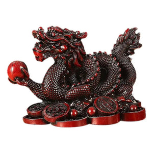 Chinese Auspicious Money Dragon Statuette Resin Sculpture Feng Shui Decoration Home Living Room Bedroom Office Figurines