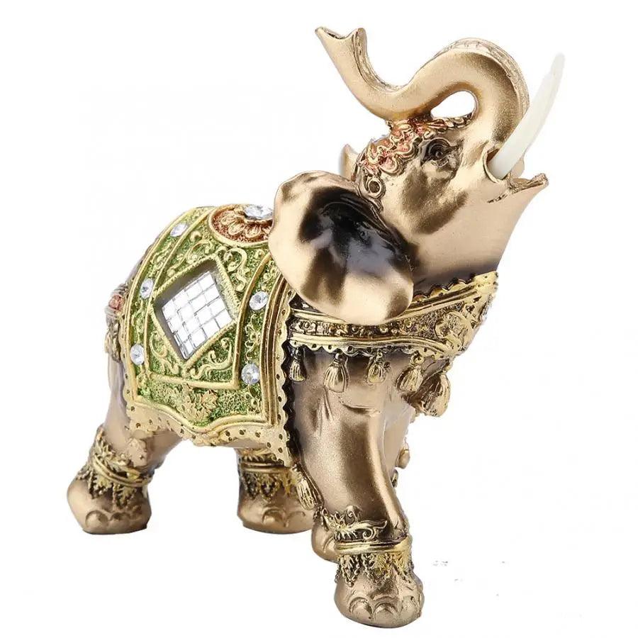 Chinese Traditional Feng Shui Lucky Elephant Statue Resin Wealth Animal Sculpture Elephant Figurine Ornament Home Decoration