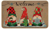 Christmas Welcome Gnome Doormat Front Porch Rugs Welcome Mat Christmas Gnome Door Mat Indoor Outdoor Doormats Entrance Carpet