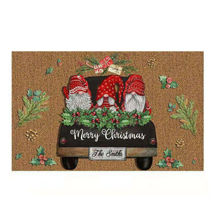 Christmas Welcome Gnome Doormat Front Porch Rugs Welcome Mat Christmas Gnome Door Mat Indoor Outdoor Doormats Entrance Carpet