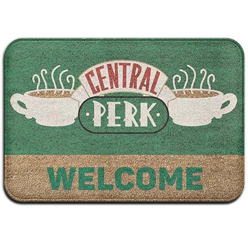 Classic Friends Welcome Door Mat for Bathroom Kitchen New Friends TV Show Flannel Floor Rug Carpet Rubber Entrance Doormat Xmas