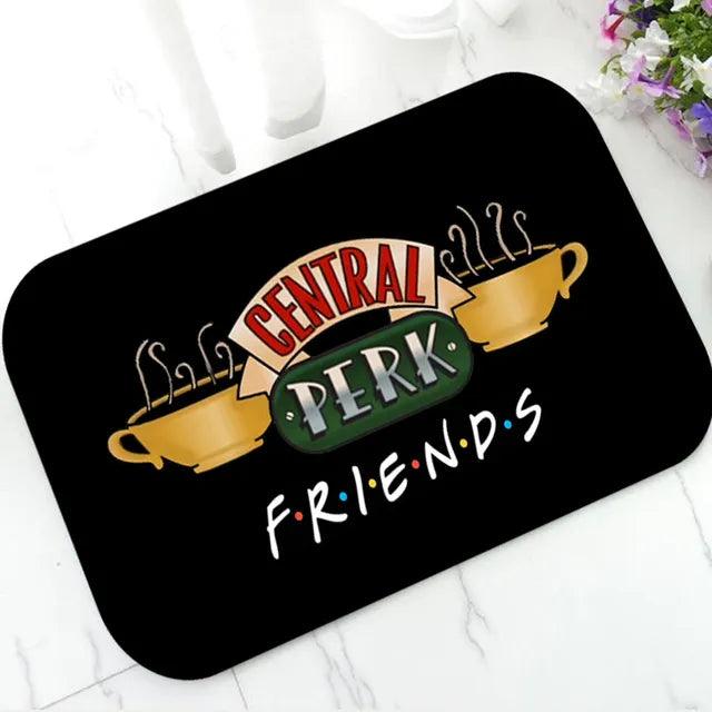 Classic Friends Welcome Door Mat for Bathroom Kitchen New Friends TV Show Flannel Floor Rug Carpet Rubber Entrance Doormat Xmas