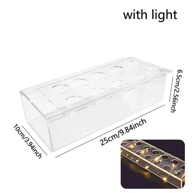 Clear Acrylic Rectangular Flower Vase With Lid Wedding Dinner Table Floral Centerpiece Morden Floral Vases Desktop Home Decorate