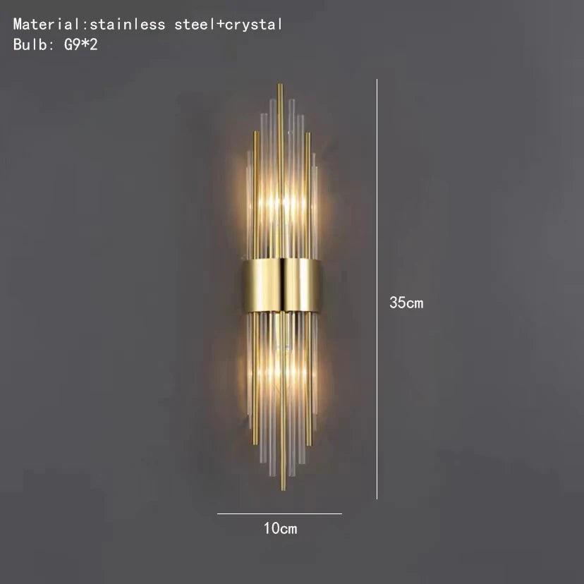 Clear Crystal LED Wall Lamp E14 Bulb Stainless Steel Wall Lights For Foyer Bedroom Aisle Dining Room Gold Black Sconces