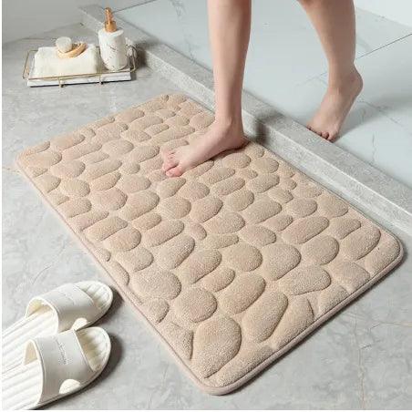 Cobblestone Embossed Bath Mat Non-slip Bathroom Carpets In Wash Basin Bathtub Side Floor Rug Shower Room Doormat Memory Foam Pad