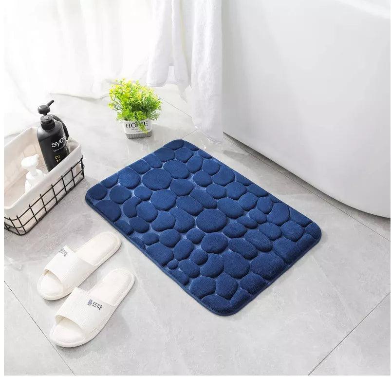 Cobblestone Embossed Bath Mat Non-slip Bathroom Carpets In Wash Basin Bathtub Side Floor Rug Shower Room Doormat Memory Foam Pad