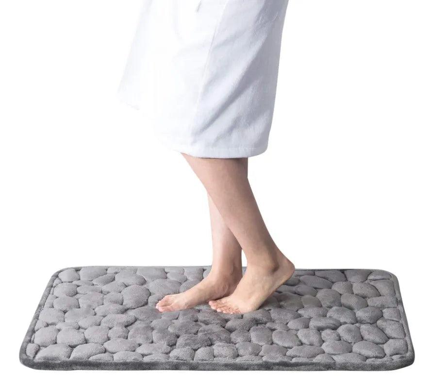 Cobblestone Embossed Bath Mat Non-slip Bathroom Carpets In Wash Basin Bathtub Side Floor Rug Shower Room Doormat Memory Foam Pad