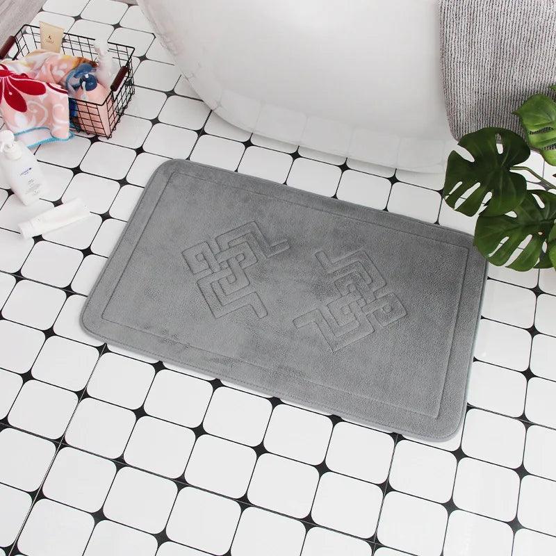 Cobblestone Embossed Bath Mat Non-slip Bathroom Carpets In Wash Basin Bathtub Side Floor Rug Shower Room Doormat Memory Foam Pad