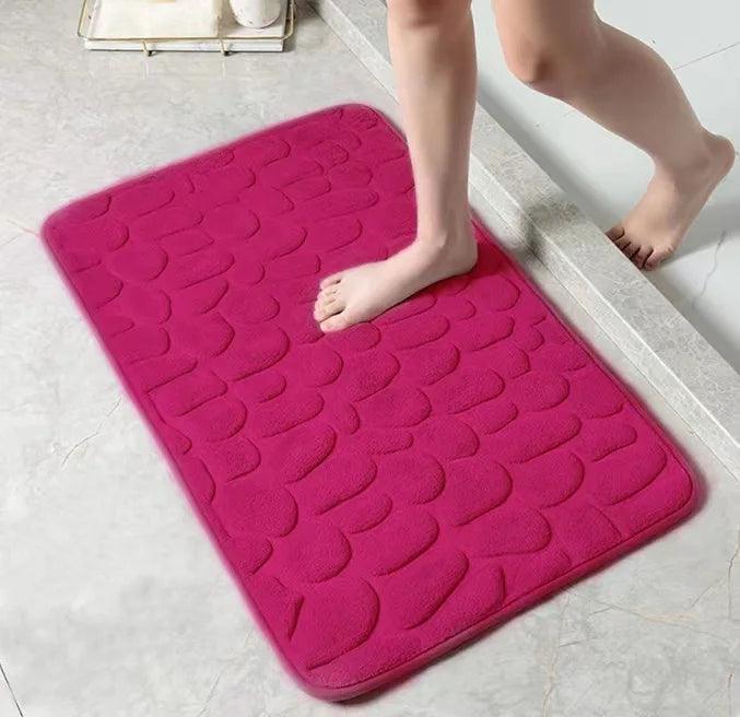 Cobblestone Embossed Bath Mat Non-slip Bathroom Carpets In Wash Basin Bathtub Side Floor Rug Shower Room Doormat Memory Foam Pad