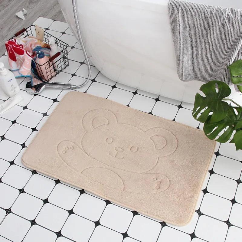 Cobblestone Embossed Bath Mat Non-slip Bathroom Carpets In Wash Basin Bathtub Side Floor Rug Shower Room Doormat Memory Foam Pad