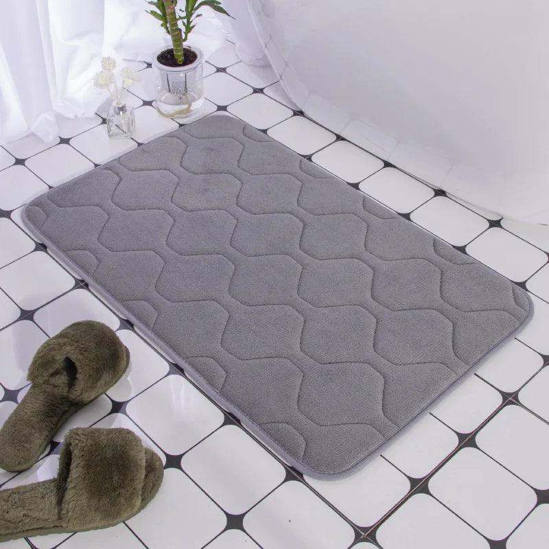 Cobblestone Embossed Bath Mat Non-slip Bathroom Carpets In Wash Basin Bathtub Side Floor Rug Shower Room Doormat Memory Foam Pad