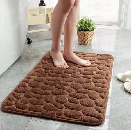 Cobblestone Embossed Bath Mat Non-slip Bathroom Carpets In Wash Basin Bathtub Side Floor Rug Shower Room Doormat Memory Foam Pad