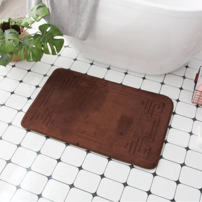 Cobblestone Embossed Bath Mat Non-slip Bathroom Carpets In Wash Basin Bathtub Side Floor Rug Shower Room Doormat Memory Foam Pad