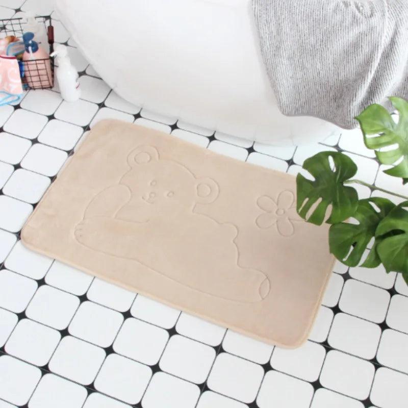 Cobblestone Embossed Bath Mat Non-slip Bathroom Carpets In Wash Basin Bathtub Side Floor Rug Shower Room Doormat Memory Foam Pad