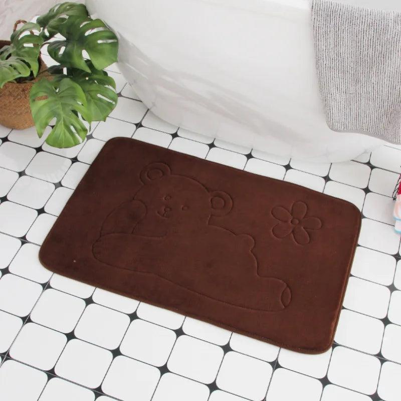 Cobblestone Embossed Bath Mat Non-slip Bathroom Carpets In Wash Basin Bathtub Side Floor Rug Shower Room Doormat Memory Foam Pad