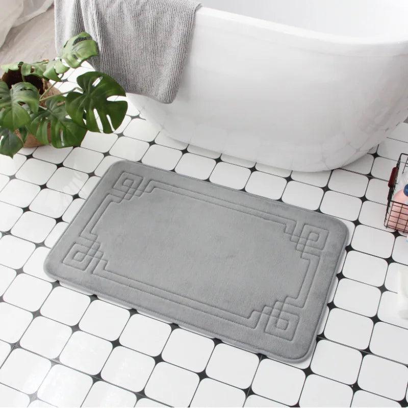 Cobblestone Embossed Bath Mat Non-slip Bathroom Carpets In Wash Basin Bathtub Side Floor Rug Shower Room Doormat Memory Foam Pad