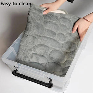 Cobblestone Embossed Bath Mat Non-slip Bathroom Carpets In Wash Basin Bathtub Side Floor Rug Shower Room Doormat Memory Foam Pad