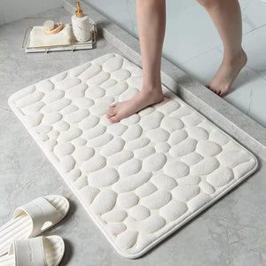 Cobblestone Embossed Bath Mat Non-slip Bathroom Carpets In Wash Basin Bathtub Side Floor Rug Shower Room Doormat Memory Foam Pad