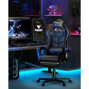 Computer Chair Office Ergonomic Gamer Chair Black Gaming Chairs With Footrest Mobile Armchair Relaxing Backrest Reclining Wheels