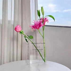 Creative Book Flower Vase Acrylic Flower Vase Plant Vases Decorative Modern Decorative Bottles For Wedding Gift Home Decor