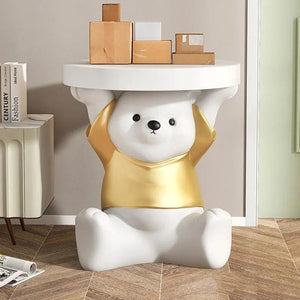 Creative Fashion Play Large Bear Coffee Tables Floor Modern Cute Side Table Bedroom Unique Muebles Table Night Home Furniture