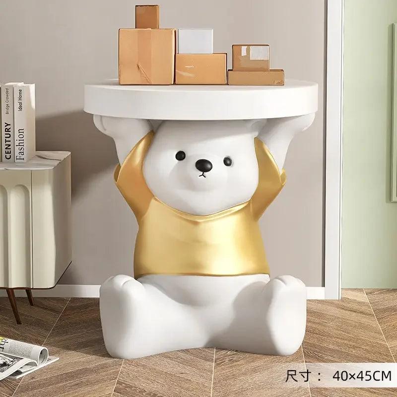 Creative Fashion Play Large Bear Coffee Tables Floor Modern Cute Side Table Bedroom Unique Muebles Table Night Home Furniture