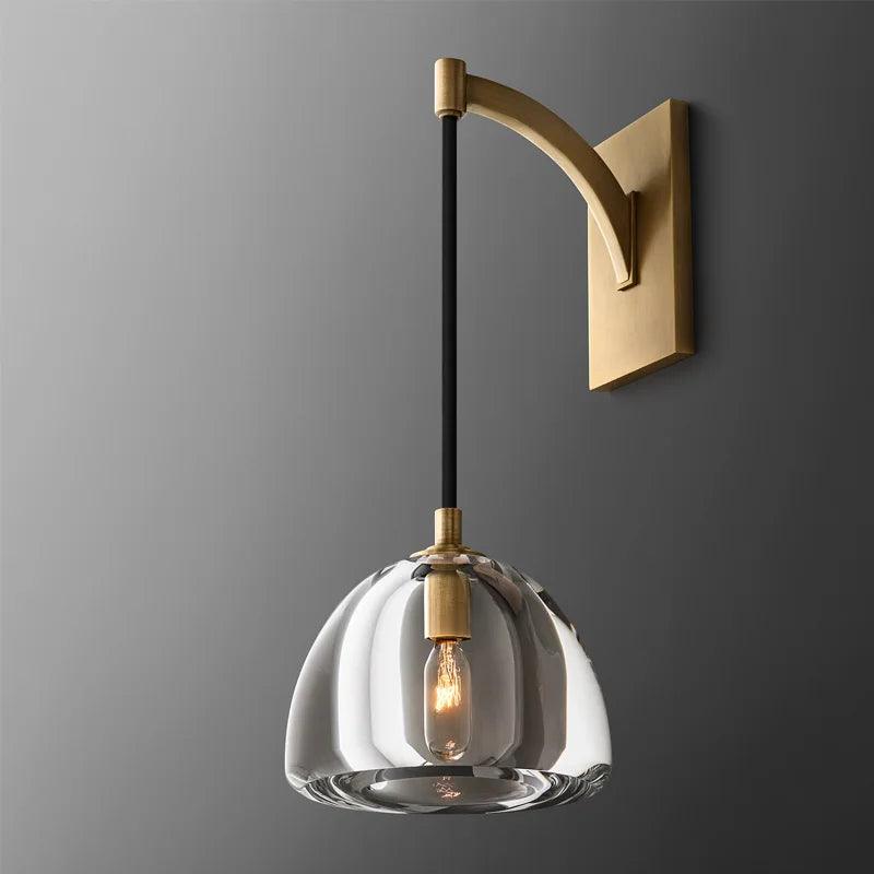 Creative Modern American Corridor Living Room Lamp Indoor Hotel Bedroom Bedside Semicircle Crystal Luxury Decoration Wall Lights