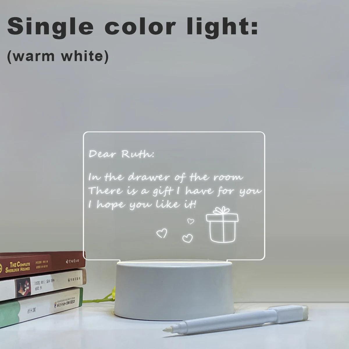 Creative Note Board Table Led Night Light USB Message Board Holiday Light With Pen For Children Girlfriend Decoration Desk Lamp