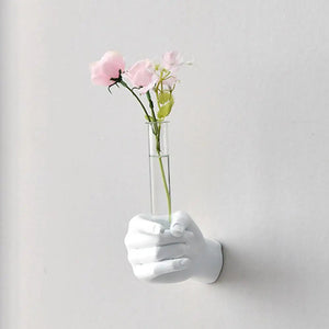 Creative Resin Flower Pot Wall Hanging Hand-shaped Flower Vase for Dried Flowers Decoration Hand Held Vases Art Home Ornament