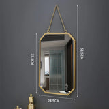 Creative Round Bathroom Wall Mirror Home Bathroom Vanity Chain Wall Hanging Makeup Mirror Art Interior Decoration Ornaments New