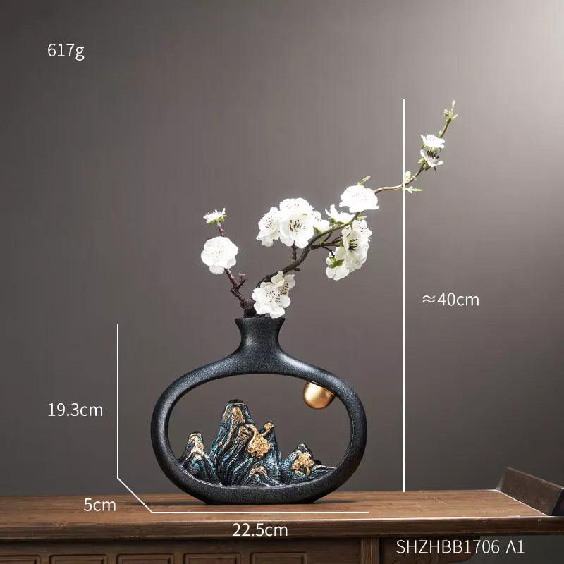 Creativity Japanese style feng shui wealth vase office Living room desktop decoration vases for home decor Accessories Art gift