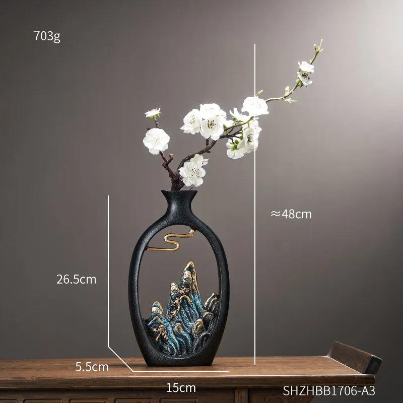 Creativity Japanese style feng shui wealth vase office Living room desktop decoration vases for home decor Accessories Art gift