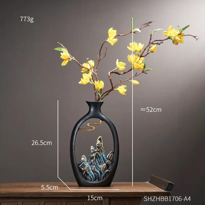 Creativity Japanese style feng shui wealth vase office Living room desktop decoration vases for home decor Accessories Art gift