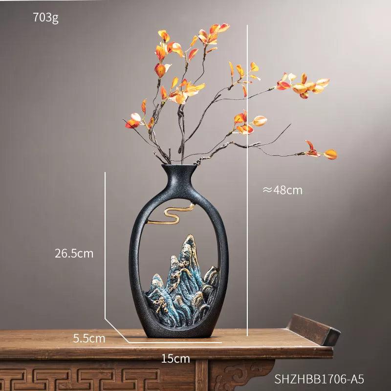 Creativity Japanese style feng shui wealth vase office Living room desktop decoration vases for home decor Accessories Art gift