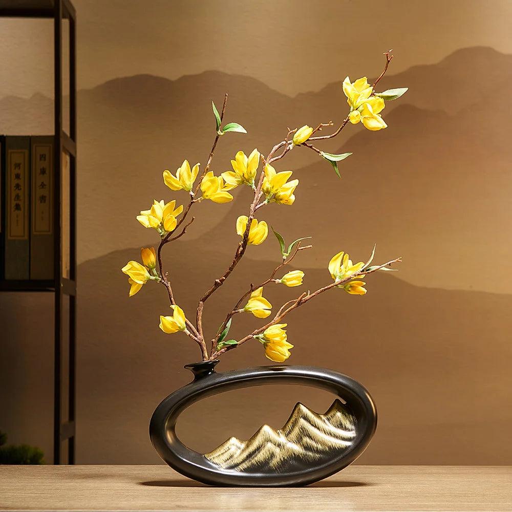 Creativity Japanese style feng shui wealth vase office Living room desktop decoration vases for home decor Accessories Art gift