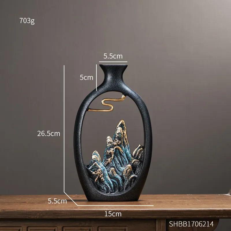 Creativity Japanese style feng shui wealth vase office Living room desktop decoration vases for home decor Accessories Art gift