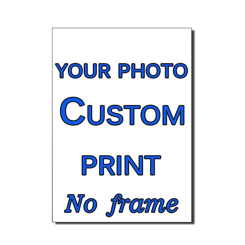 Custom Print Your Photo Canvas Painting Poster with DIY Wooden Frame HD Prints Wall Art Decor Pet Kids Family Landscape Picture