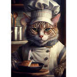 Cute Chef Cat Painting Print Canvas Poster Funny Animal Cooking Picture Abstract Wall Art Kitchen Dining Room Home Decor Cuadros