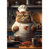 Cute Chef Cat Painting Print Canvas Poster Funny Animal Cooking Picture Abstract Wall Art Kitchen Dining Room Home Decor Cuadros