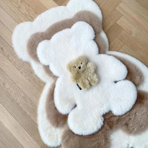 Cute Children Room's Rugs Rabbit Bear Bedroom Furry Floor Mat Kawaii Washable Thermal Carpet For Baby Entrance Kids Door Mats