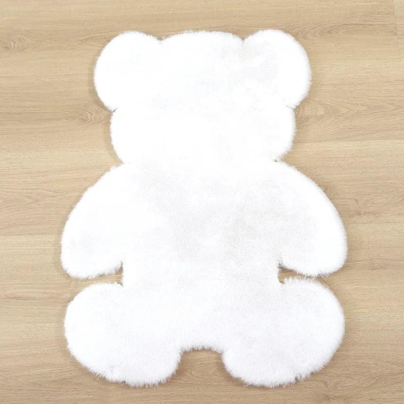 Cute Children Room's Rugs Rabbit Bear Bedroom Furry Floor Mat Kawaii Washable Thermal Carpet For Baby Entrance Kids Door Mats