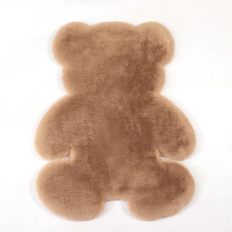 Cute Children Room's Rugs Rabbit Bear Bedroom Furry Floor Mat Kawaii Washable Thermal Carpet For Baby Entrance Kids Door Mats