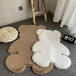 Cute Children Room's Rugs Rabbit Bear Bedroom Furry Floor Mat Kawaii Washable Thermal Carpet For Baby Entrance Kids Door Mats