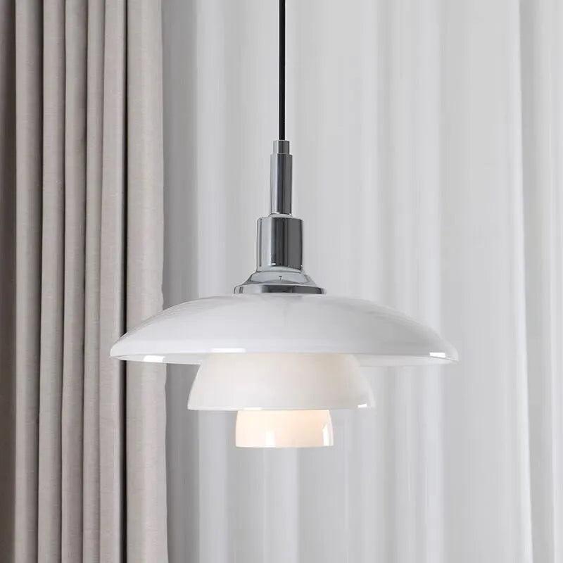 Danish Designer Glass Pendant Light for Kitchen Island Gold Chrome Hanging Lamp Bedroom Lighting for Living Room