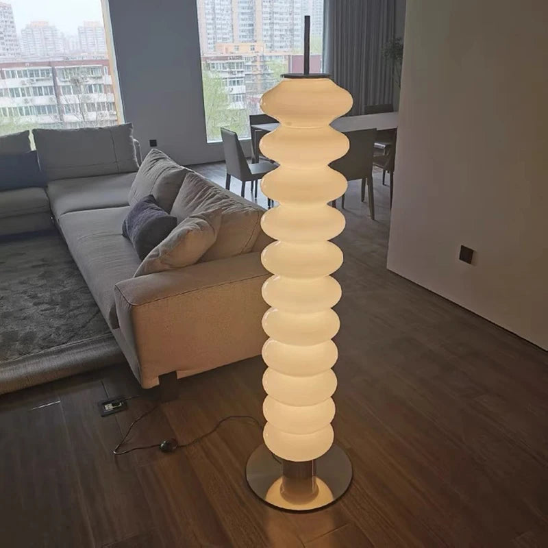 Danish Ins Floor Light Italian Designer Glass Gourd Multilevel Tall Floor Lamp Living Room Corner Lamp Study Bedroom Led Light