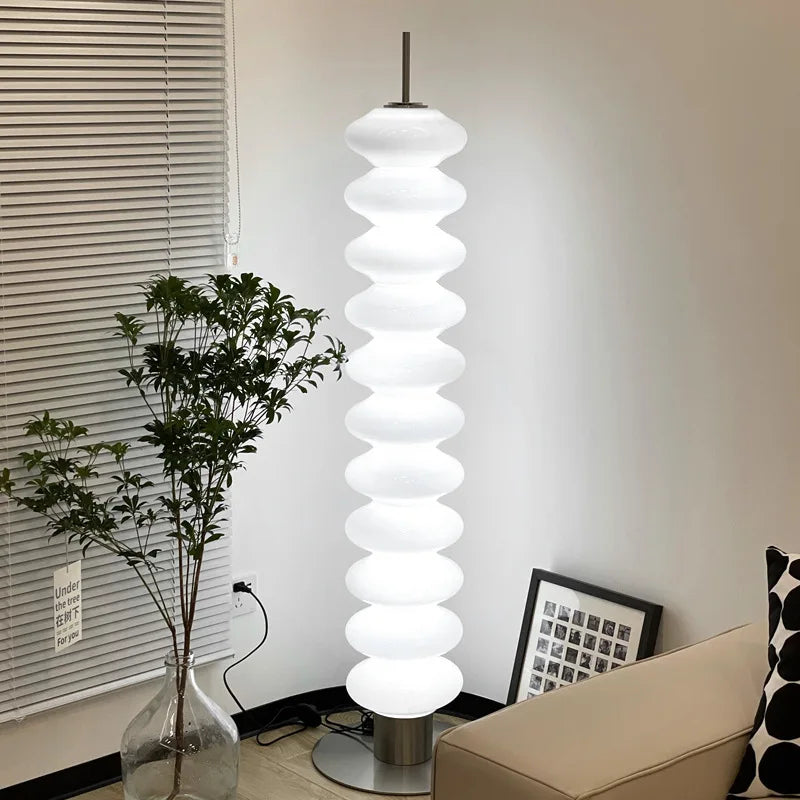 Danish Ins Floor Light Italian Designer Glass Gourd Multilevel Tall Floor Lamp Living Room Corner Lamp Study Bedroom Led Light