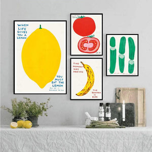 David Shrigley Tomato Lemon Frog Crab Ass Wall Art Canvas Painting Nordic Posters And Prints Wall Pictures For Living Room Decor