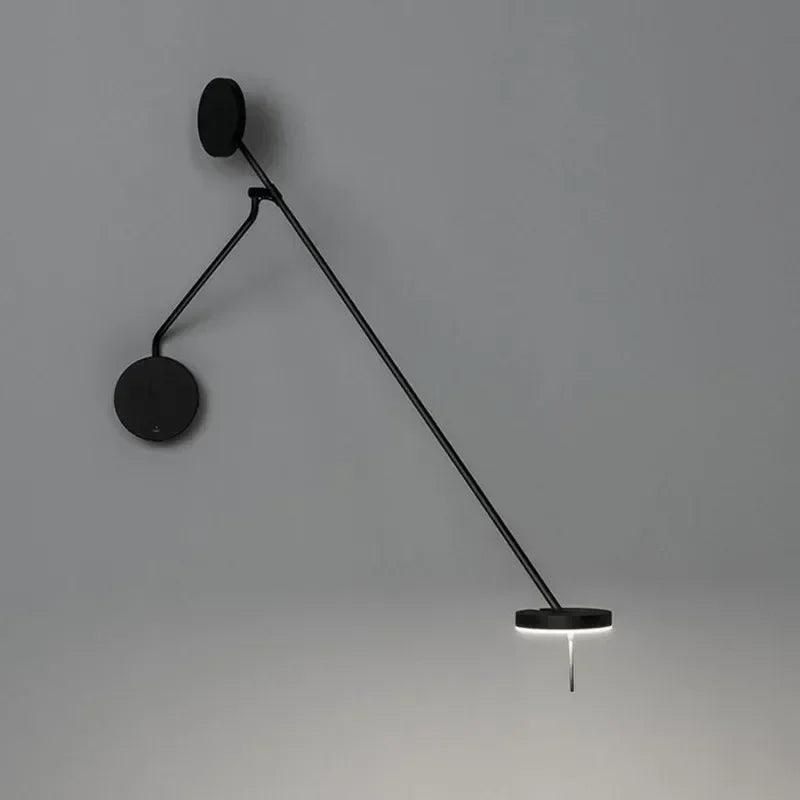 Designer Black Wall Lamp for Bedroom Study Room with Adjustable Swing Arm Wall Light Creative Long pole Flexible Wall Lamp