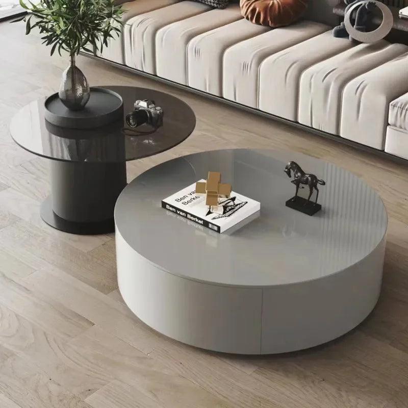 Designer Coffee Table Nesting Neat Round Mobile Luxury Center Tables Living Room Balcony Orta Sehpa Room Furniture MQ50CJ