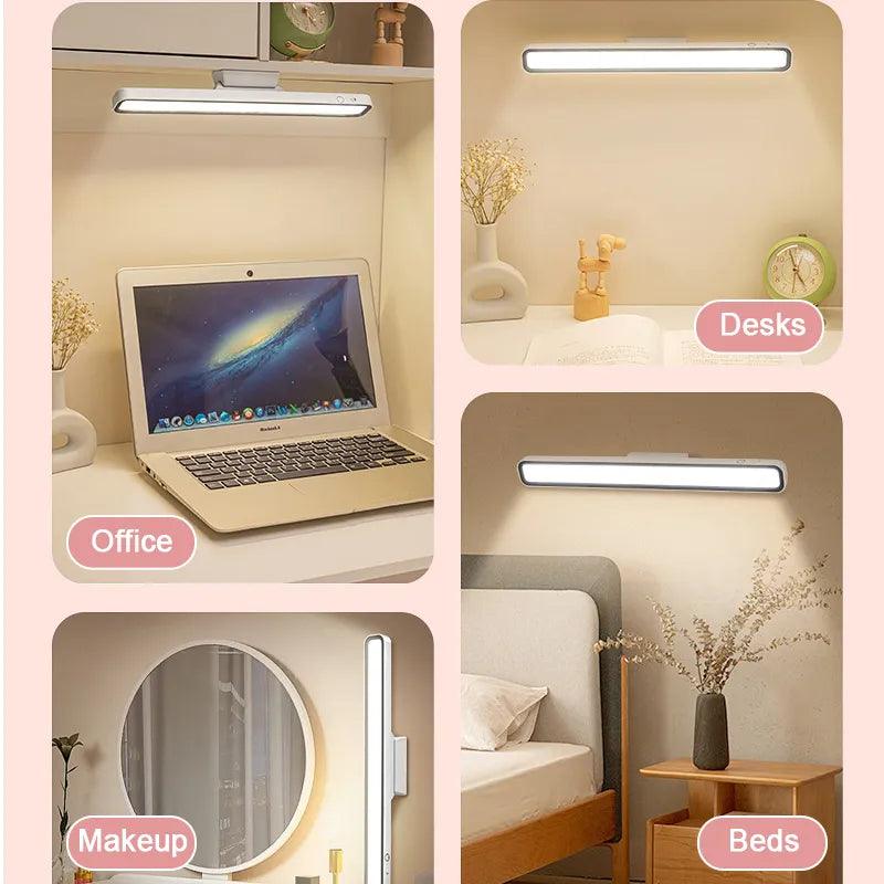 Desk Lamp Hanging Magnetic Table Lamp Led Usb Rechargeable Stepless Dimming Cabinet Closet Wardrobe Night Light